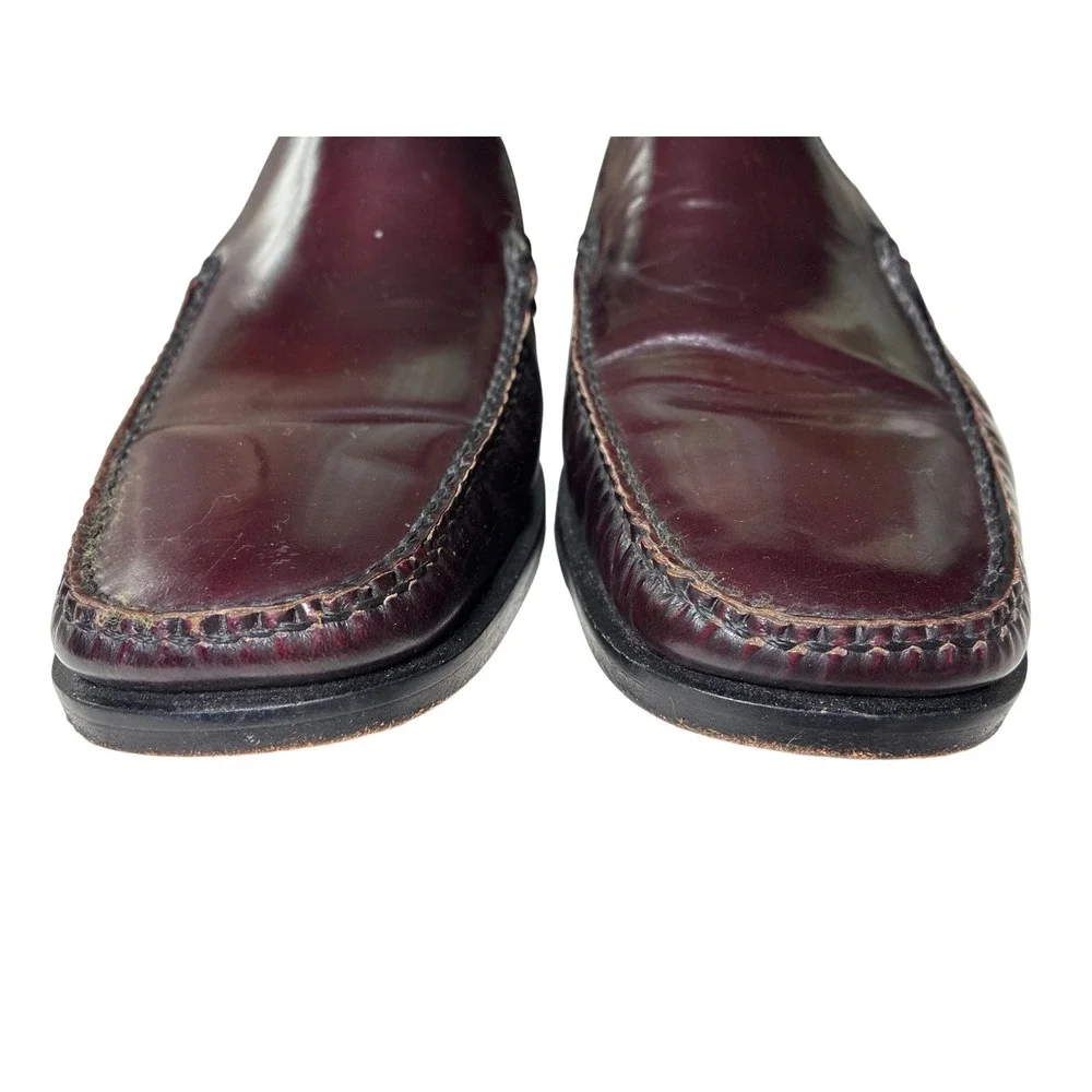 Cole Haan Venetian Loafers Burgundy Leather Square Moc Toe Mens 8.5